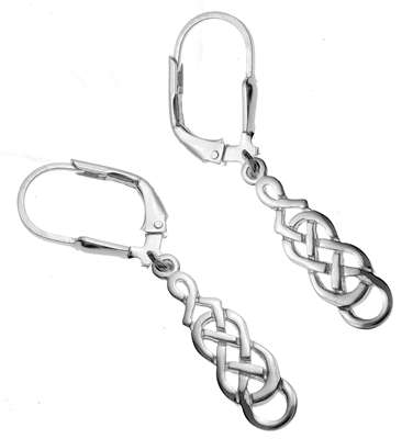 Sterling Silver Drop Celtic Knot Earrings