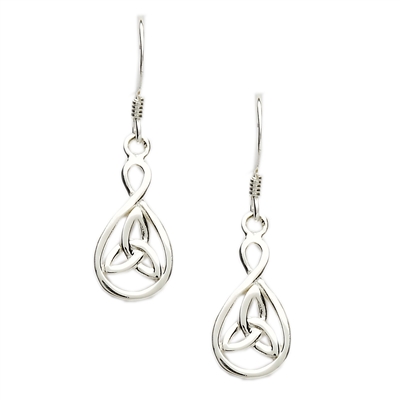 Sterling Silver Trinity Knot Celtic Drop Earrings