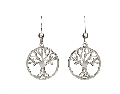 Sterling Silver Tree of Life Drop Celtic Earrings