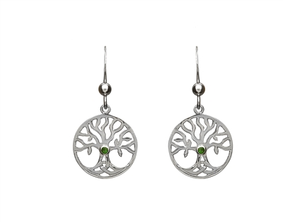 Sterling Silver Tree of Life Drop Celtic Earrings