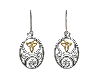 Sterling Silver Trinity Knot Drop Celtic Earrings