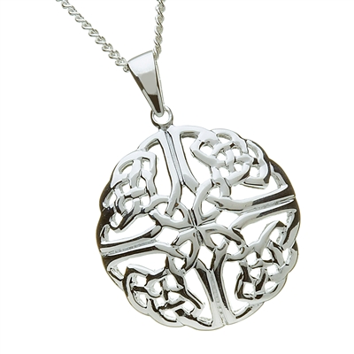 Sterling Silver Round Celtic Knot Pendant