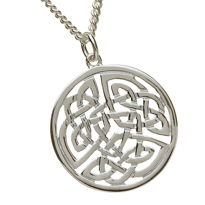 Sterling Silver Round Celtic Knot Pendant