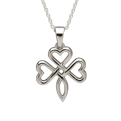 Sterling Silver Shamrock Celtic Pendant