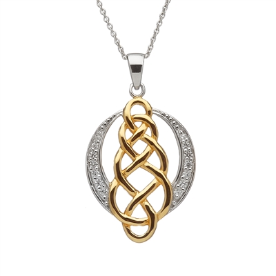 Sterling Silver Celtic Knot Pendant With Crystals