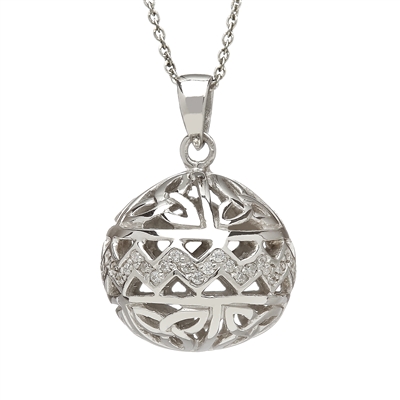 Sterling Silver Trinity Knots Celtic Pendant With Cubic Zirconias