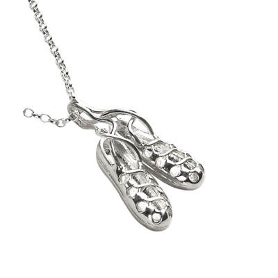 10k White Gold Irish Dancing Shoes Pendant