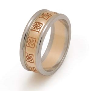 14k Yellow Gold Ladies Heavy Celtic Knots Celtic Wedding Ring 6.2mm