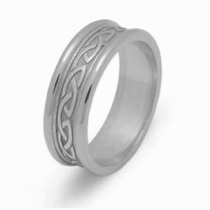 14k White Gold Ladies Heavy Celtic Knots Celtic Wedding Ring 6.3mm