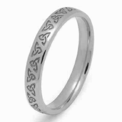 Platinum Heavy Trinity Knot Celtic Wedding Ring 3.4mm