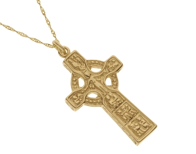 10k Yellow Gold Large Celtic Cross 31mm