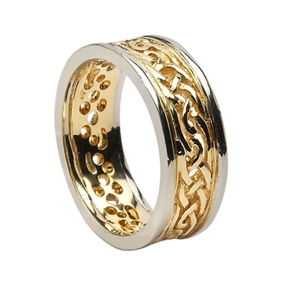 14k Yellow Gold Ladies Filagree Celtic Knots Wedding Ring 8.2mm