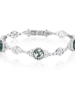 Silver Moss Agate Bracelet