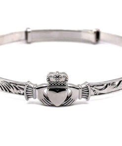 Silver Claddagh Maids Expander Bangle