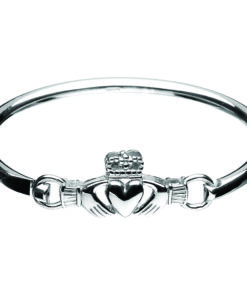 Silver Claddagh Wire Bangle
