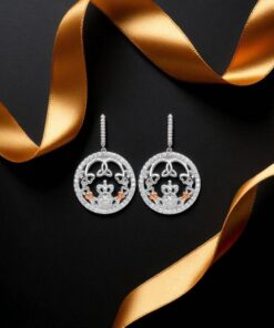Claddagh & Trinity Drop Earrings with Rose Gold Cuffs Chain