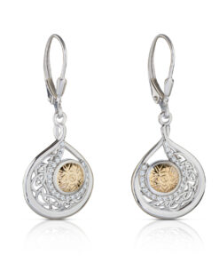 Silver Solstice Drop Earrings Teardrop with 18K Bead Chain