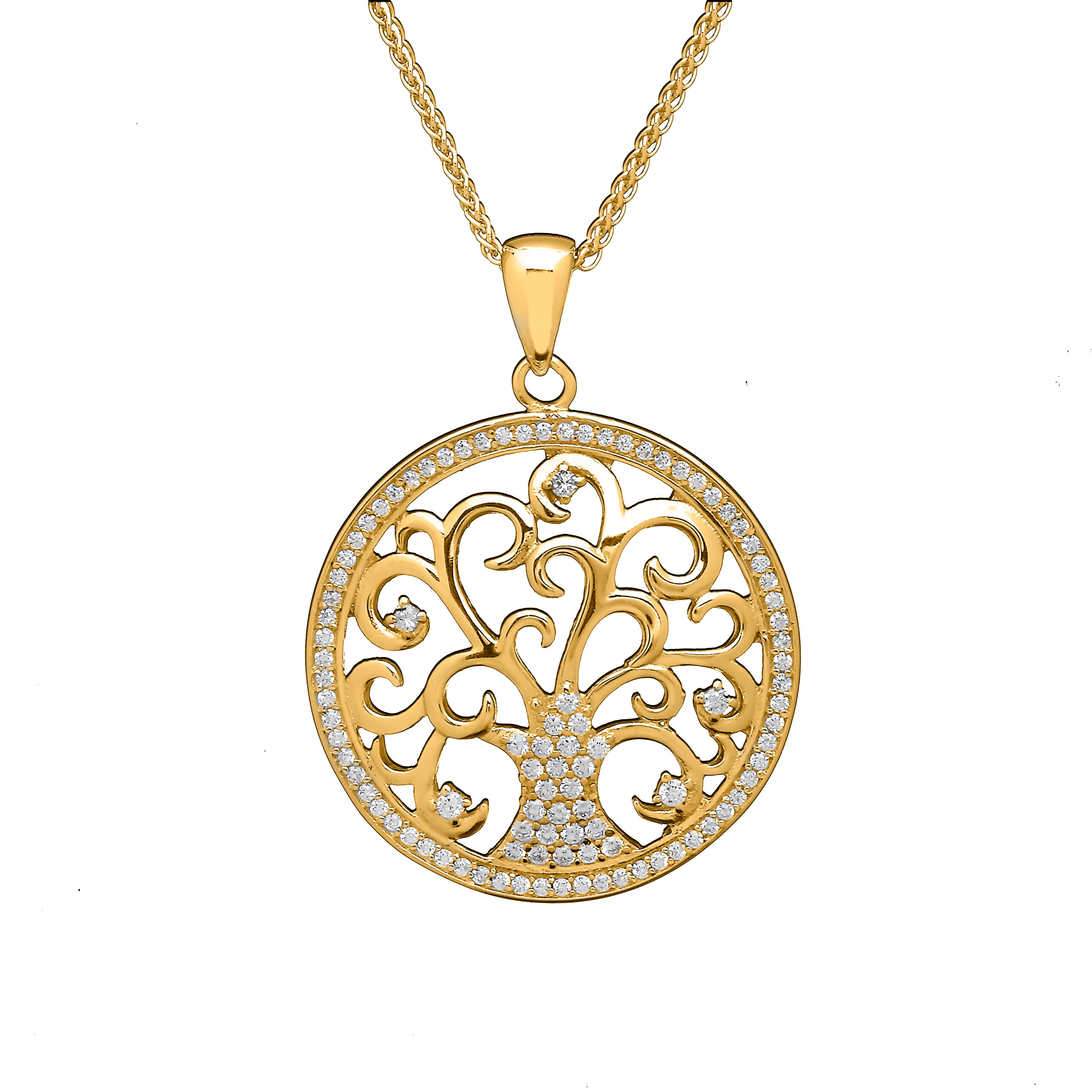 14K Gold Vermeil Tree of Life Pendant Chain