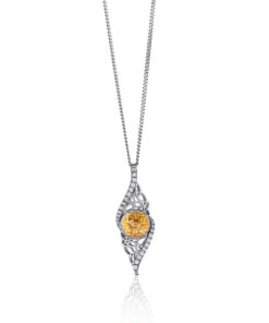 Silver Solstice Pendant Twisted Trinity with 18K Bead Chain