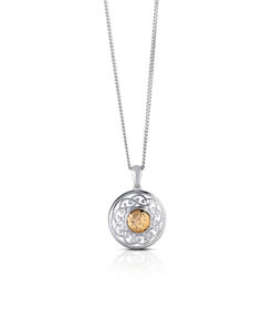 Silver Solstice Pendant Celtic Knot with 18K Bead Chain