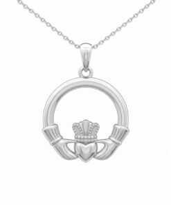 Silver Traditional Claddagh Pendant Chain