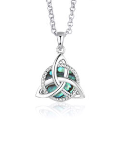 Silver Trinity & Circle - Abalone Pendant Chain