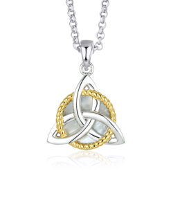 Silver Trinity & Circle - Mother of Pearl Pendant Chain