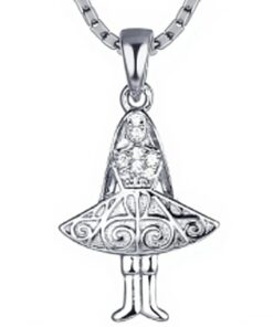 Silver Irish Dancer with Cubic Zirconia Stones Pendant Chain