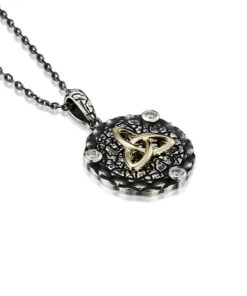 Echos - Medium Silver & Solid 10K Gold Trinity Pendant Chain - Image 3