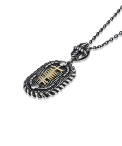 Echos - Ogham "Grá" Silver & Solid 10K Gold Pendant Chain - Image 2