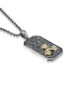 Echos - Newgrange Necklet Silver & Solid 10K Gold Chain - Image 3