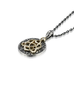 Echos - Trinity & Heart Silver & Solid 10K Gold Chain - Image 2