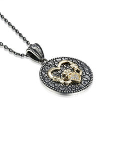 Echos - Claddagh Silver & Solid 10K Gold Chain - Image 3