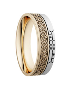 Trinity Knot Wedding Ring 7.2 mm with Ogham Design - Image 4