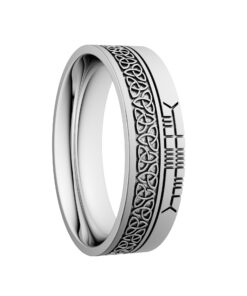 Trinity Knot Wedding Ring 7.2 mm with Ogham Design - Image 3