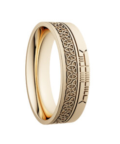 Alternative view of Trinity Knot Wedding Ring 7.2 mm with Ogham Design