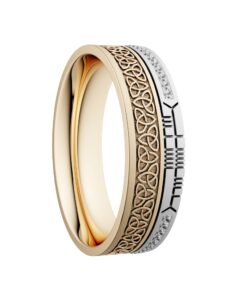Alternative view of Trinity Knot Diamond Rail Wedding Ring 7.2mm