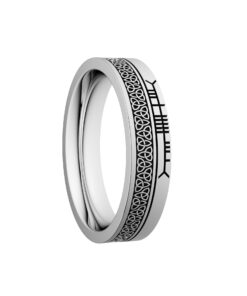 Trinity Knot Wedding Ring 5.2mm with Ogham Design