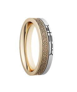 Trinity Knot Wedding Ring 5.2mm with Ogham Design - Image 4