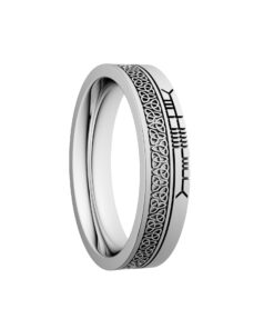 Trinity Knot Wedding Ring 5.2mm with Ogham Design - Image 3