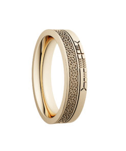 Alternative view of Trinity Knot Wedding Ring 5.2mm with Ogham Design