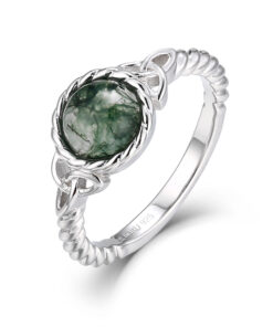 Alternative view of Silver Moss Agate Ring
