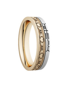 Claddagh Wedding Ring 5.2mm with Ogham Design - Image 4