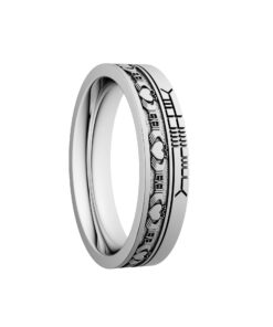 Claddagh Wedding Ring 5.2mm with Ogham Design - Image 3