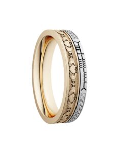 Alternative view of Claddagh Diamond Rail Wedding Ring 5.2mm
