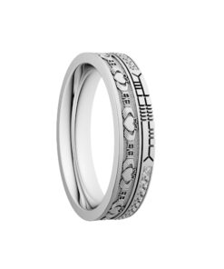 Claddagh Diamond Rail Wedding Ring 5.2mm