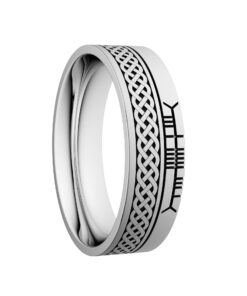 Celtic Knot Wedding Ring 7.2mm with Ogham Design