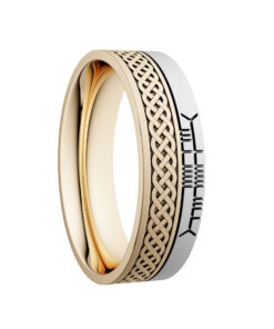 Celtic Knot Wedding Ring 7.2mm with Ogham Design - Image 4