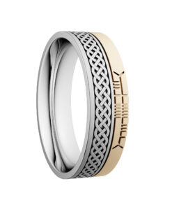 Celtic Knot Wedding Ring 7.2mm with Ogham Design - Image 5