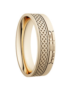 Alternative view of Celtic Knot Wedding Ring 7.2mm with Ogham Design
